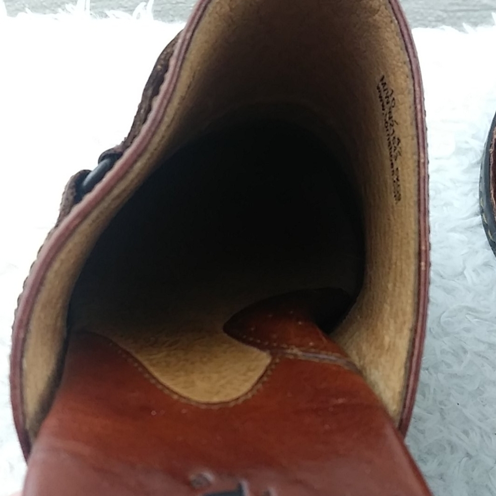 Born Handcrafted Footwear Brown Leather Upper Almond Toe Blocked Heel Clog Shoe - Picture 5 of 14